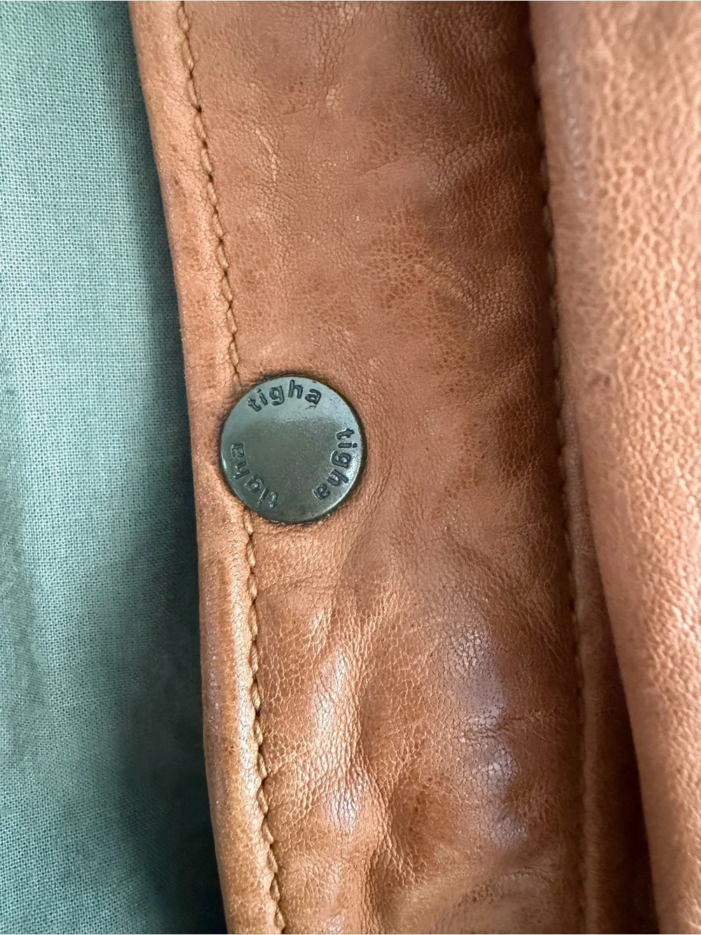 Men's Tan Leather Military Field Jacket by